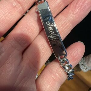 Speidel Rhodium Plated Women's Bracelet with Engraved “Judy”